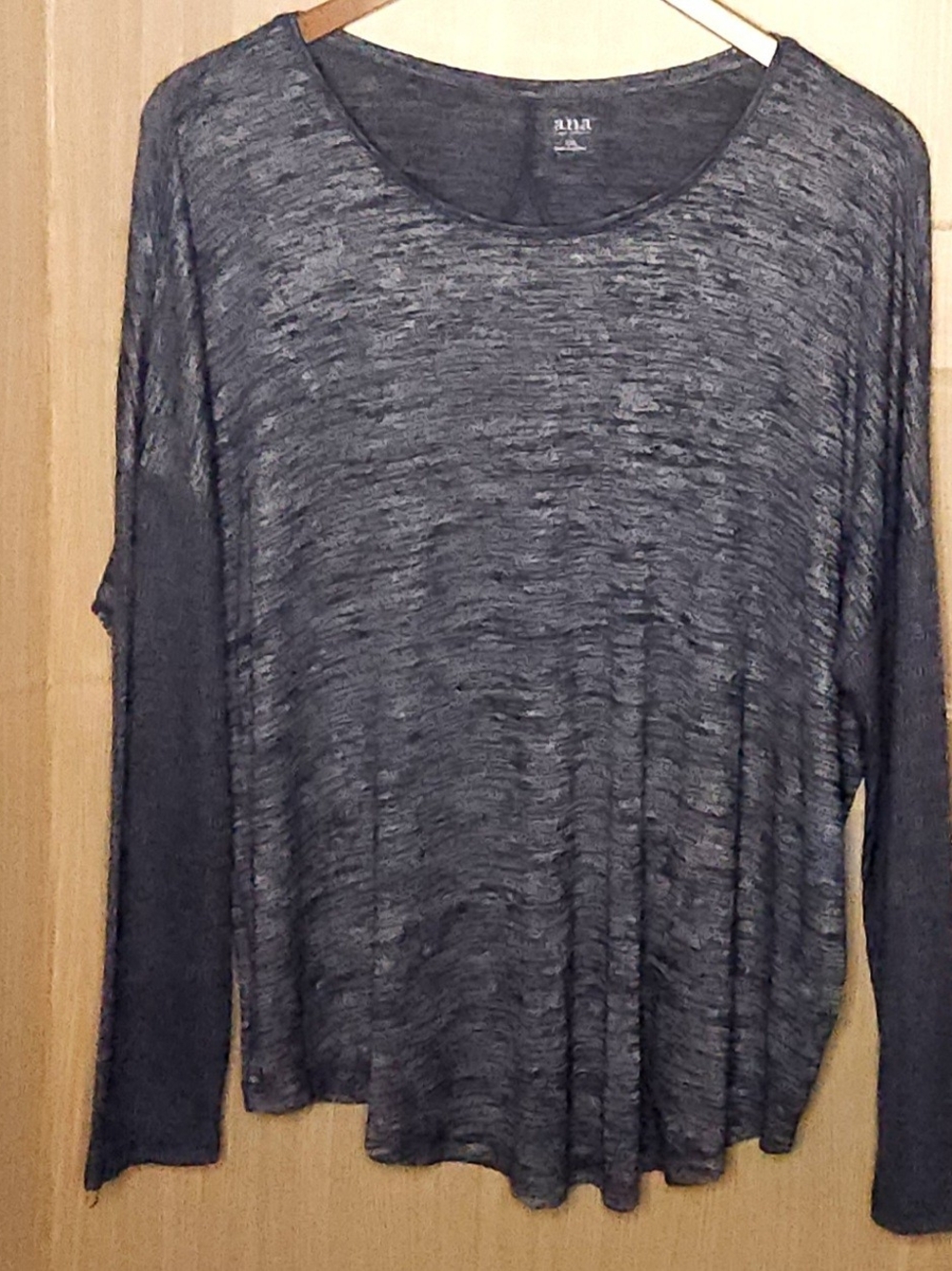 A.N.A women’s blue stretchy soft oversized long sleeve top XXL.
